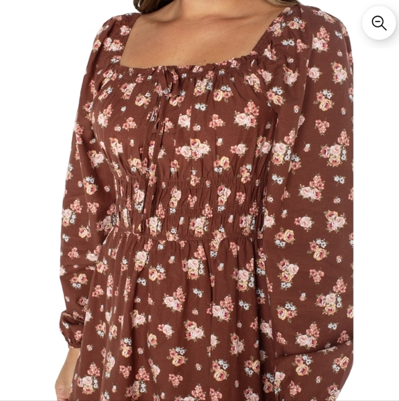 Floral Brown Dress - Picture 4 of 8
